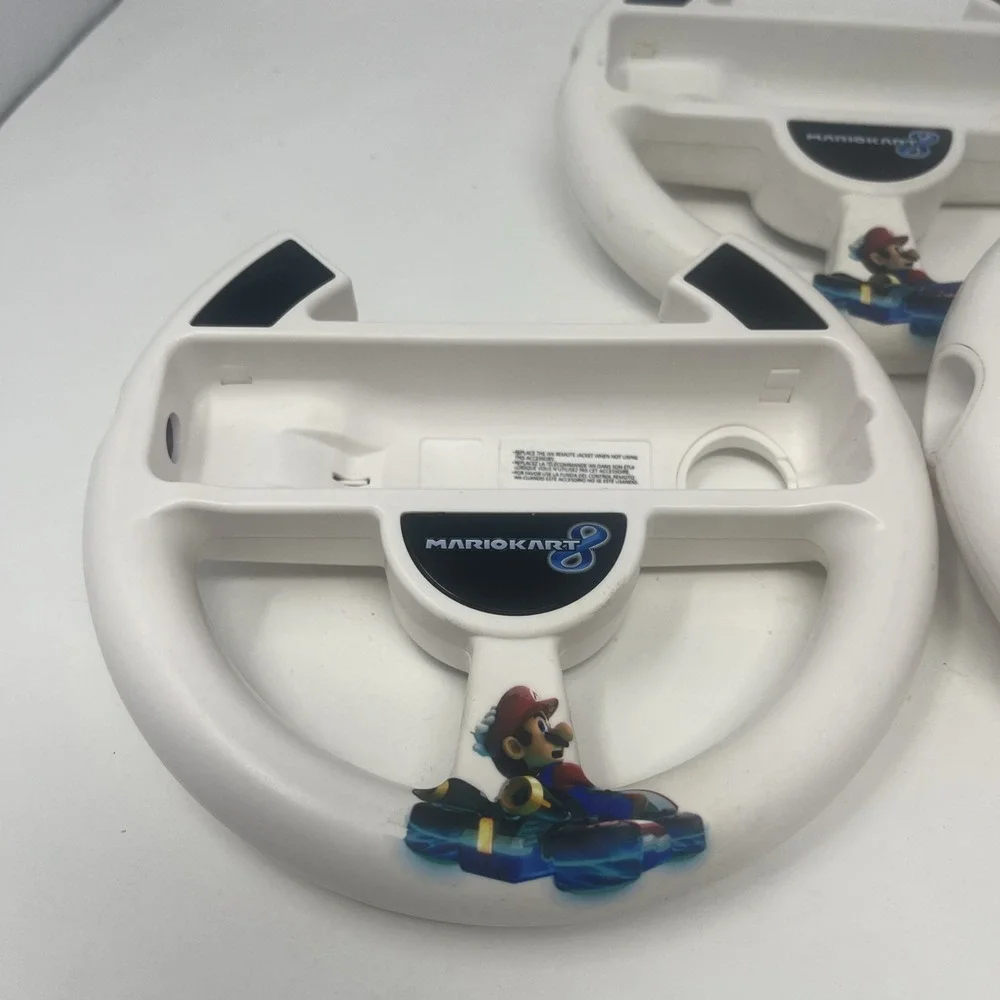 3X Mario Kart 8 Edition Racing Wheel For Wii and Wii U White Oem Remote Wheels